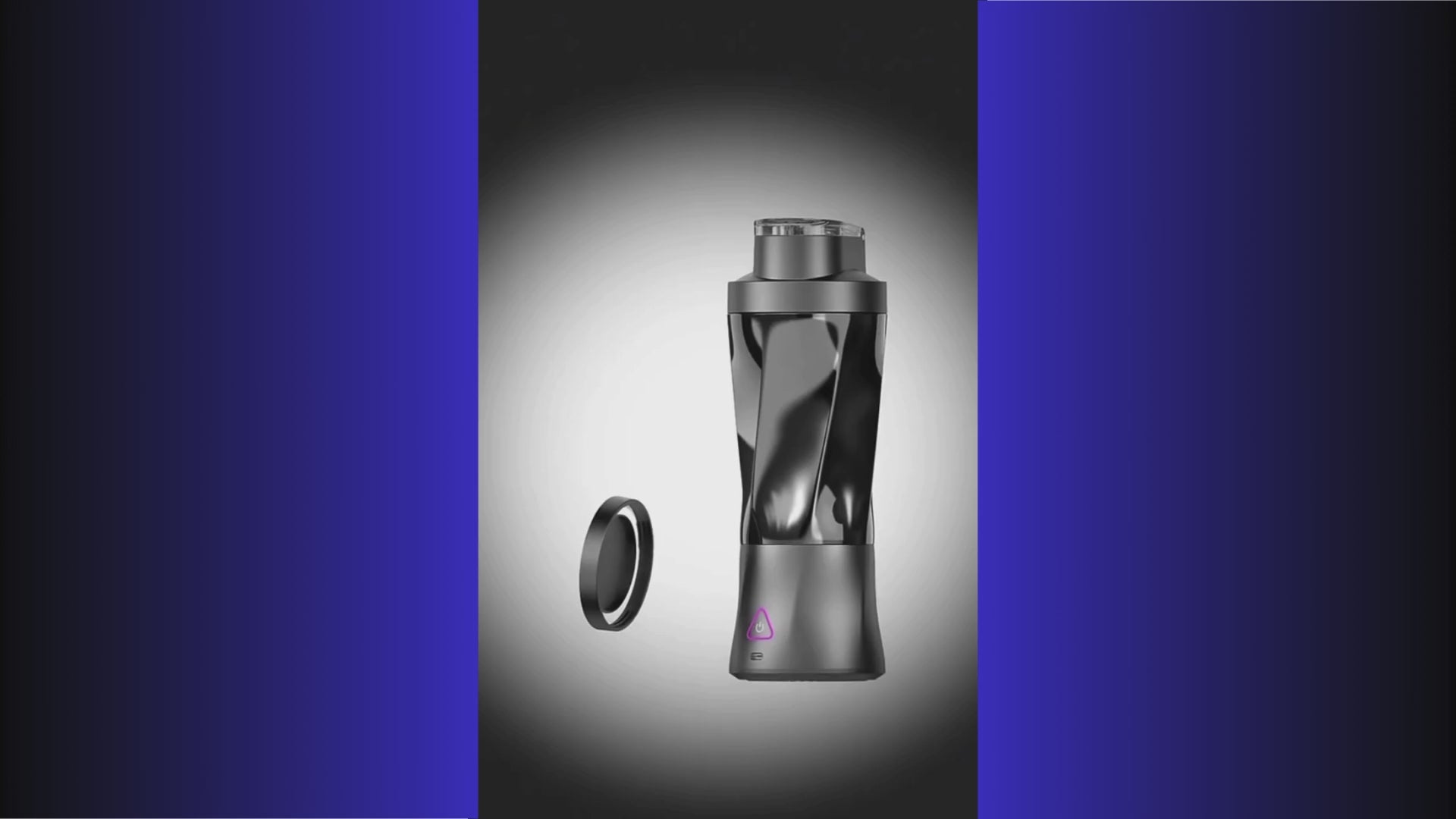 Load video: &quot;BuzzOrbit portable blender blending fresh fruits into a smooth, creamy smoothie – demonstrating its powerful 360W motor and six razor-sharp blades.&quot;