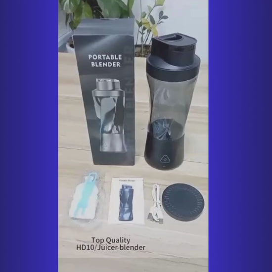 "Unboxing the BuzzOrbit portable blender – see what’s inside the box, including the blender, charging cable, and accessories, perfect for smoothies on the go."