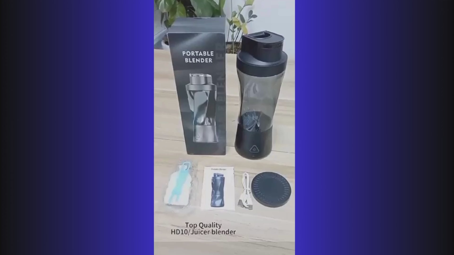 Load video: &quot;Unboxing the BuzzOrbit portable blender – see what’s inside the box, including the blender, charging cable, and accessories, perfect for smoothies on the go.&quot;